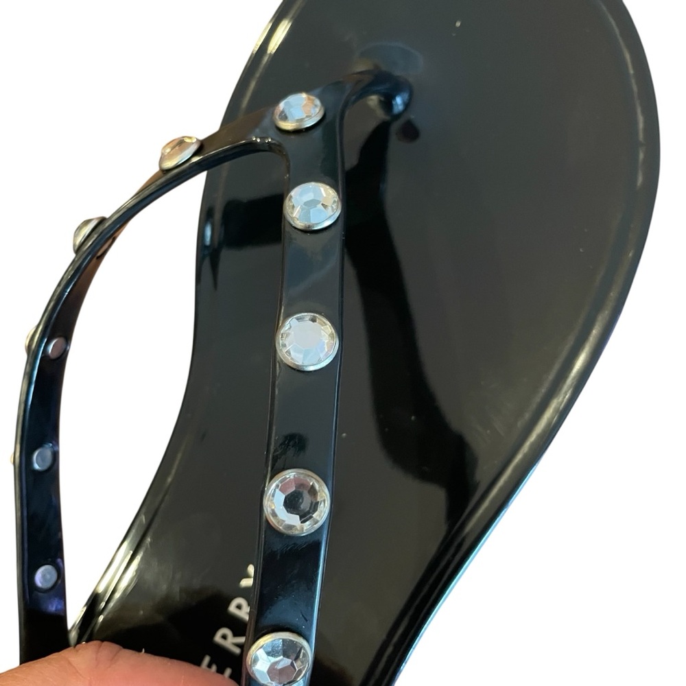 Katy Perry Black Sandal with Rhinestones - Size 8